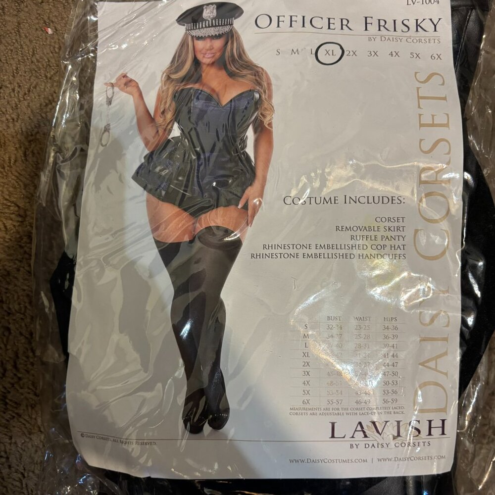 NEW Daisy corsets women's Lavish 5 Pc Officer Frisky Corset Costume SZ XL